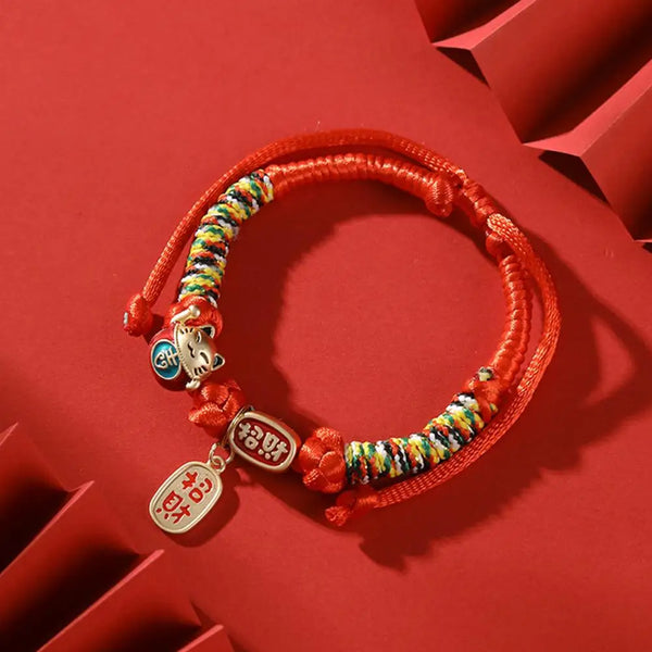Chic  Pet Collar Comfy Chinese Style Lucky Small Dog Puppy Cat Choker Braided Soft Pet Necklace for Daily