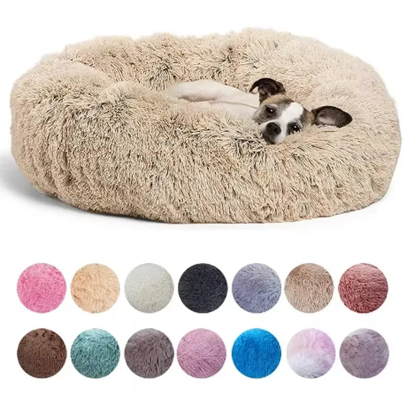 Round Pet Beds House Soft Long Plush Best Pet Dog Bed For Dogs Basket Pet Products Cushion Cat Bed Cat Mat Animals Sleeping Sofa