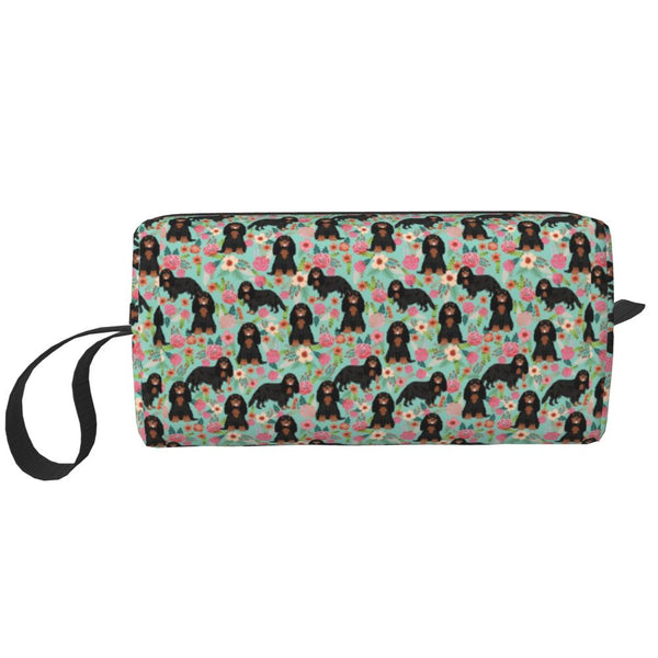 Custom Travel Cavalier King Charles Spaniel Toiletry Bag Portable Pet Dog Makeup Cosmetic Organizer for Women Storage Dopp Kit