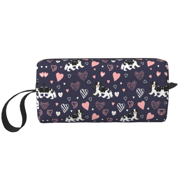 Custom Travel Cavalier King Charles Spaniel Toiletry Bag Portable Pet Dog Makeup Cosmetic Organizer for Women Storage Dopp Kit