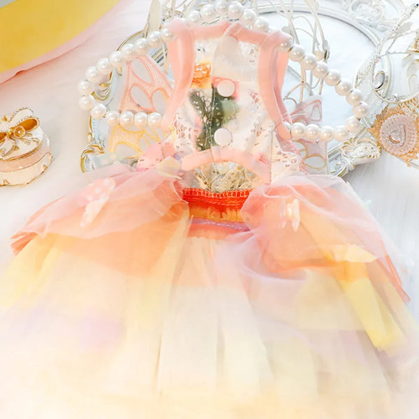BUTTERFLY. Princess Dress Clothes Puppy Summer Sweet Mesh Dress