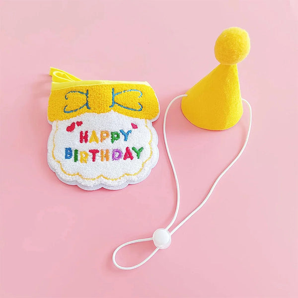 Pet's Birthday Special with this Adorable Dog, Cat Birthday Hat & Bandana Set!