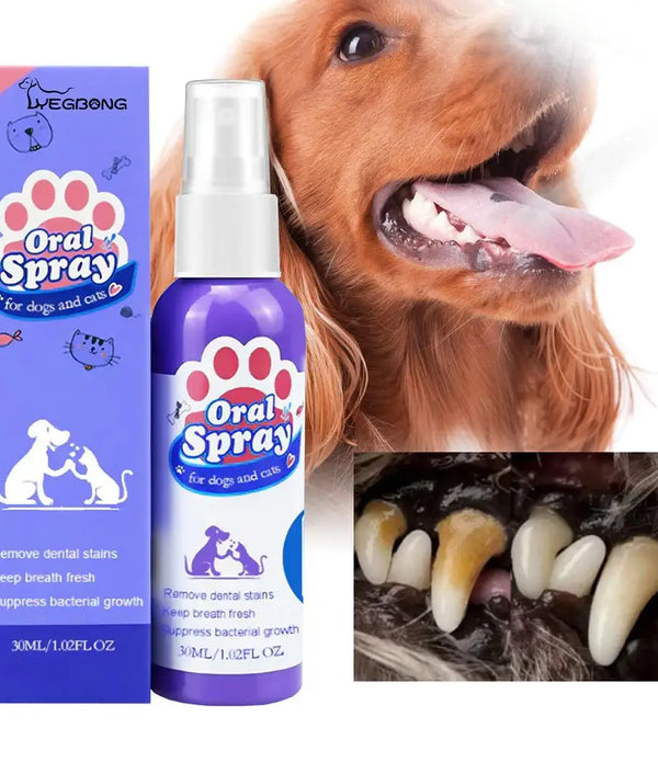60ml Pet Spray Dog Oral Care Bad Breath Teeth Cleaning Freshener Pet Pet Remover Deodorant Supply Plaque Breath Care L2t8