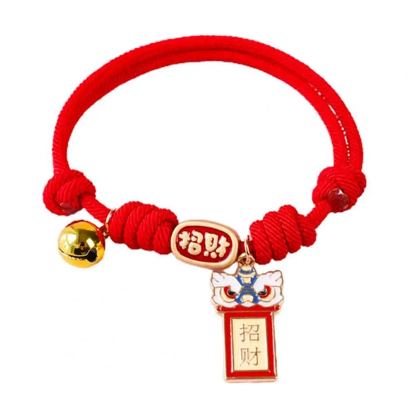 Cartoon Handmade Pet Bell Necklace Adjustable Cute Braided Cat Collar Chinese Style Puppy Collar Dog Accessories