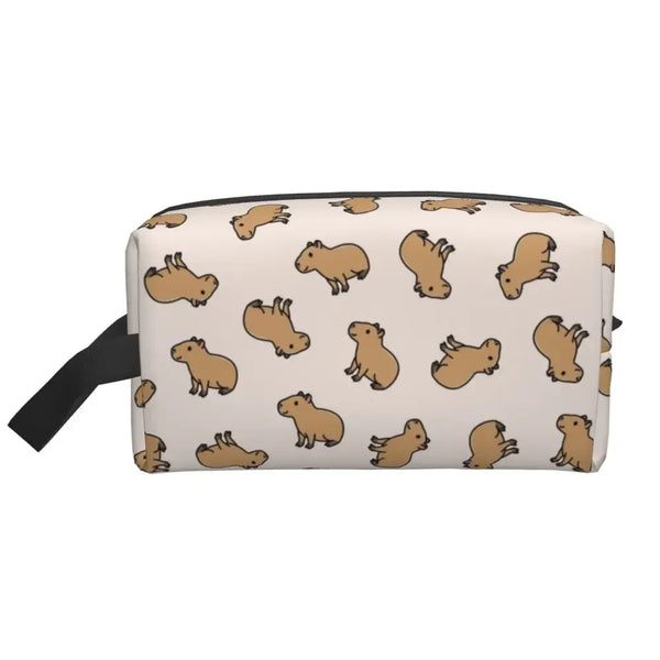 Custom Capybaras In Green Pet Travel Cosmetic Bag Women Capybara Makeup Toiletry Organizer Lady Beauty Storage Dopp Kit