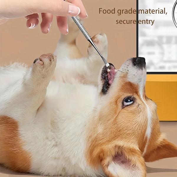 3-Piece Double-Headed Pet teeth Cleaning Kit for Dogs, Tartar & Plaque Remover Tools, Metal tooth Care Set for Oral Hygiene