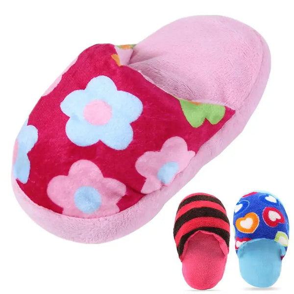 Plush Slipper Shaped Puppy Dog Sound Chew Play Toys for Dog Cats Funny Dog Products Outdoor Training Toy