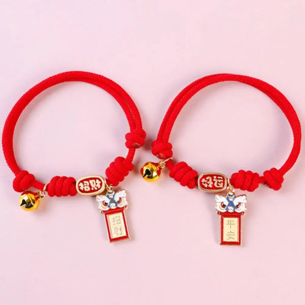 Cartoon Handmade Pet Bell Necklace Adjustable Cute Braided Cat Collar Chinese Style Puppy Collar Dog Accessories