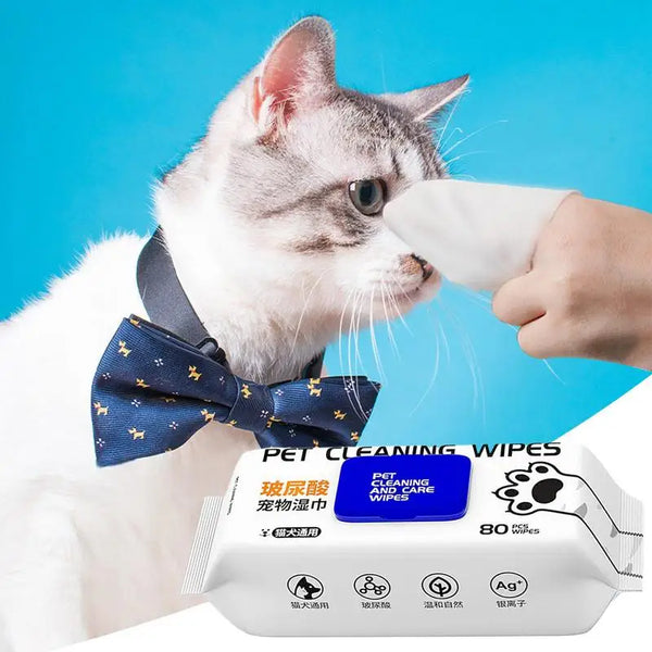Pet Cleaning Wipes 80X Hydrating Pet Wet Pads Pet Supplies Cleaning Pads Natural Grooming Kit Care Dog Cat Ear Eye Cleaner For