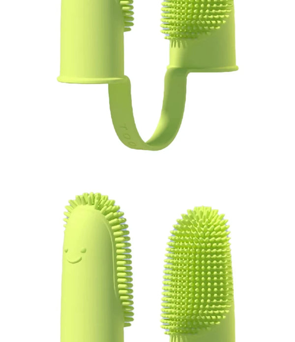 2pcs Dog Super Soft Double Finger Toothbrush Pet Teeth Clean Breath Care TPR Tooth Brush Clean Tool Dog Toothbrush Accessories