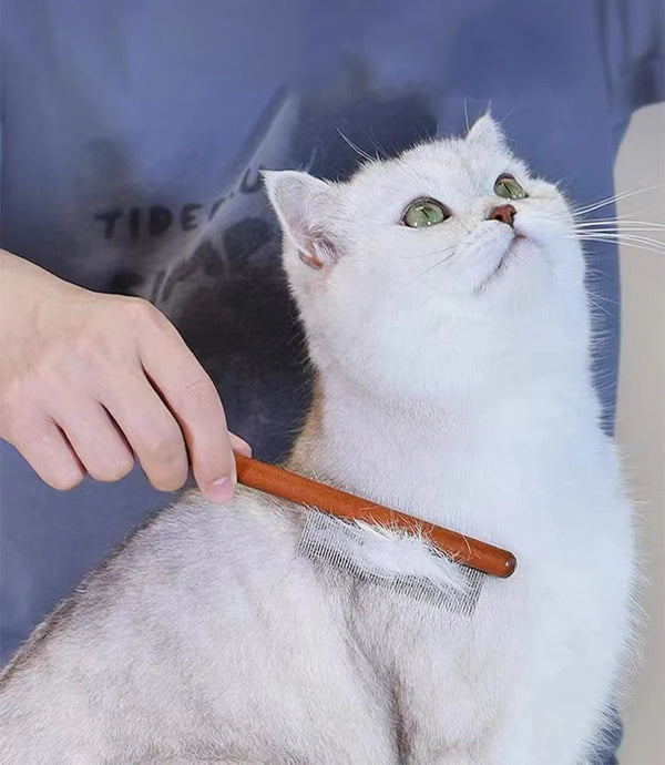 Cat Comb Stainless Steel Pet Hair Remover Wooden Handle Cat Hair Comb Pet Grooming Massage Dog Brush Cleaning Tool Pets Supplies