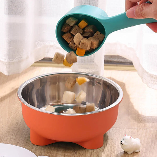 A Stainless Steel Pet Dog Bowl Anti Slip Four-Legged Solid Color Dog Bowl and Cat Bowl Easy To Clean for Indoor and Outdoor Use