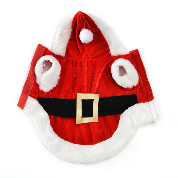 Santa Christmas Costume Clothes for Pets Hooded Coat Jackets