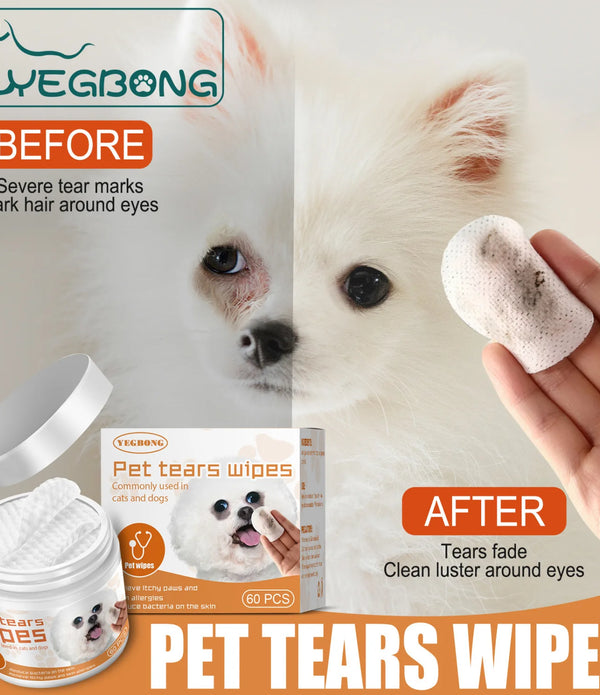 Pet wipes for cats and dogs to remove tear stains Bichon Teddy Bomei eye cleaning to remove eye stains and eye mucus care suppli