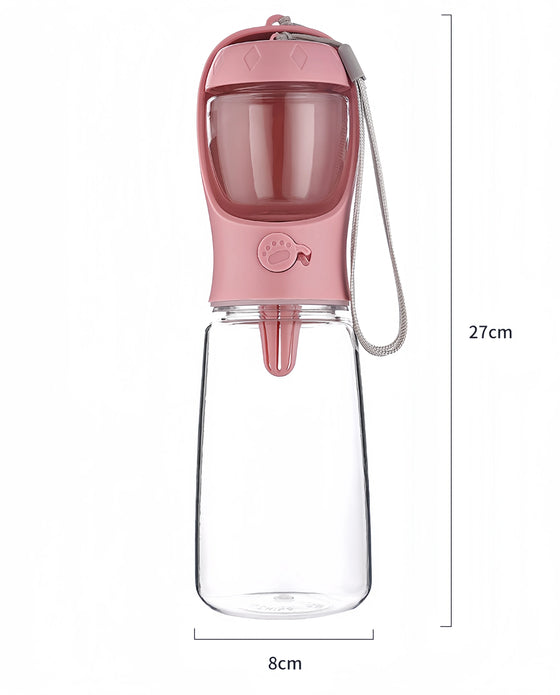 Dog Cat  Portable Feeding and Watering Supplies Portable Food Grade Material Dog Travel Pet Water Cup Bottle With Food Dispenser