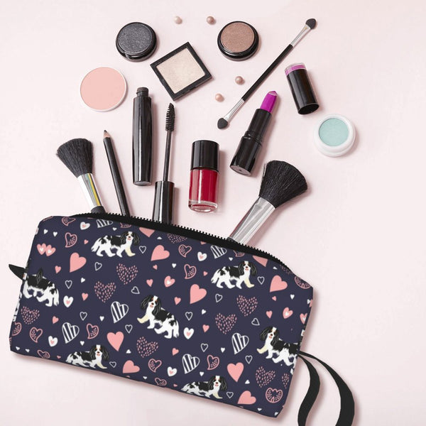 Custom Travel Cavalier King Charles Spaniel Toiletry Bag Portable Pet Dog Makeup Cosmetic Organizer for Women Storage Dopp Kit