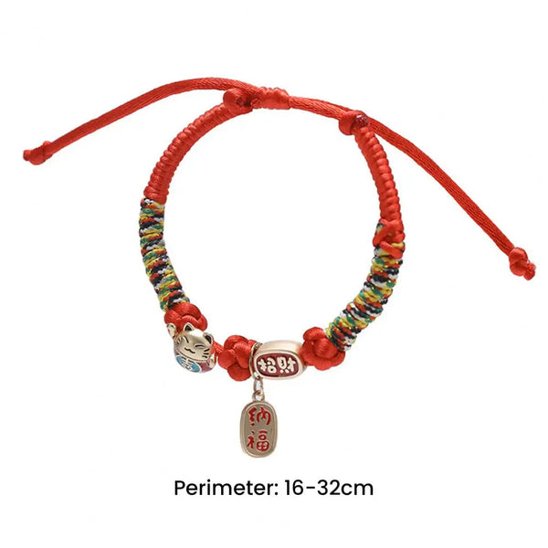 Chic  Pet Collar Comfy Chinese Style Lucky Small Dog Puppy Cat Choker Braided Soft Pet Necklace for Daily