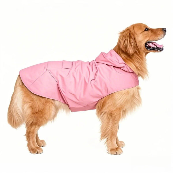 Reflective Dog Raincoat for Large Breeds, Waterproof Windproof Hooded Pet Poncho with Adjustable Straps, High Visibility