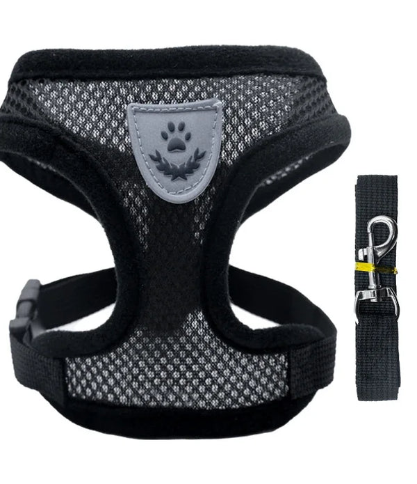 Cat Harness Vest Walking Lead Leash For Puppy Dogs Collar Polyester Adjustable Mesh Dog Harness For Small Medium Pet Accessories