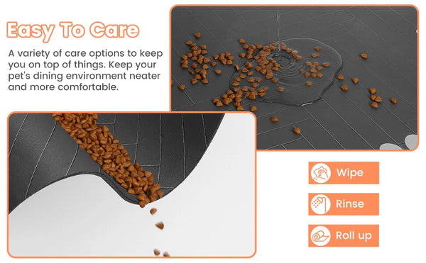 Feeding Mat-Absorbent Pet mat for Food and Water Bowl, with Waterproof Rubber Backing, Quick Dry