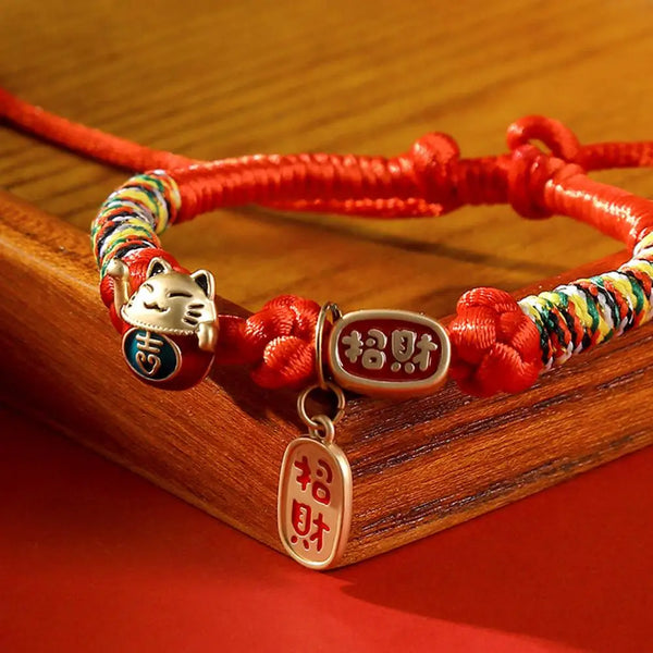 Chic  Pet Collar Comfy Chinese Style Lucky Small Dog Puppy Cat Choker Braided Soft Pet Necklace for Daily