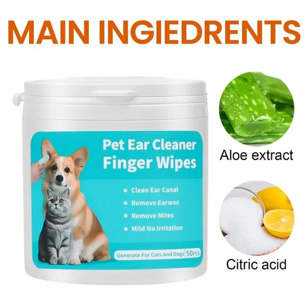 Pet Cleaning Wipes Disposable Eye Cleaning Wipes Teeth Ear Care Fingertips Cat Dog Mite Cleaning Fingertips Towels Pet Products