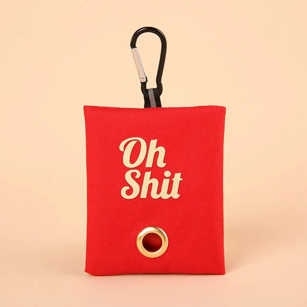Dog waste Bag Organizer with Buckle Canvas Holder Portable Pets Supplies