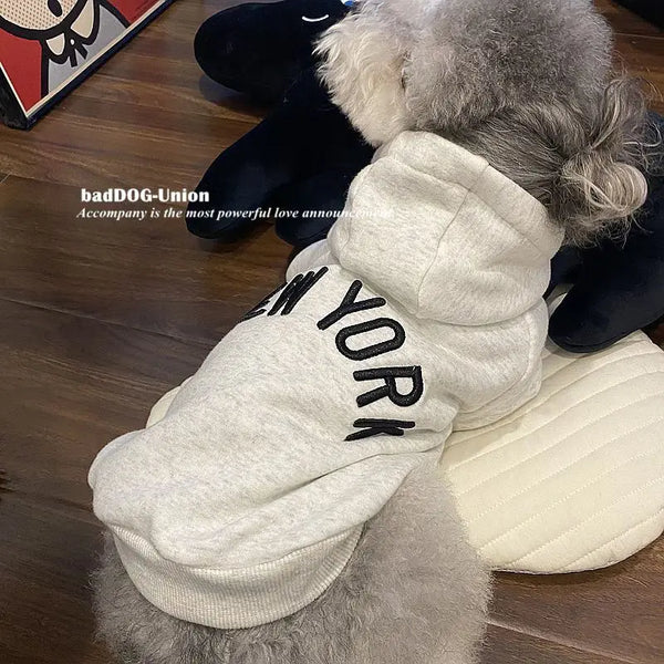 Letter Hoodie Pet Clothing Dogs Fashion Cotton Dog Clothes Costume Small French Bulldog Print Spring Autumn Gary Boy Mascotas