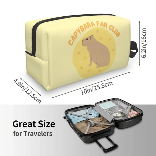 Custom Capybaras In Green Pet Travel Cosmetic Bag Women Capybara Makeup Toiletry Organizer Lady Beauty Storage Dopp Kit