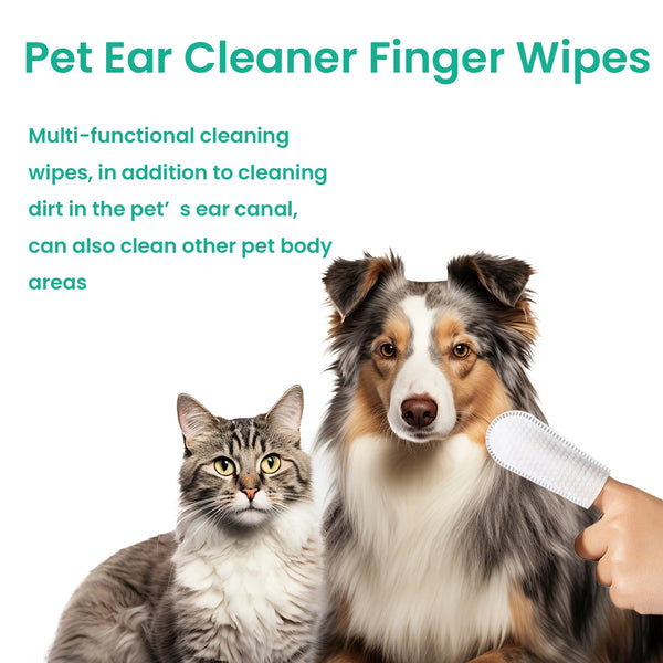 YEGBONG Dog Tooth & Ear Cleaning Wipes, Pet Dental Care Finger Wipes For Dogs&Cats - Reduces Plaque And Freshens Breath(50pcs)