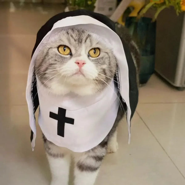 Nun Halloween pet Costume Habit Dress Up small or Medium Dogs
