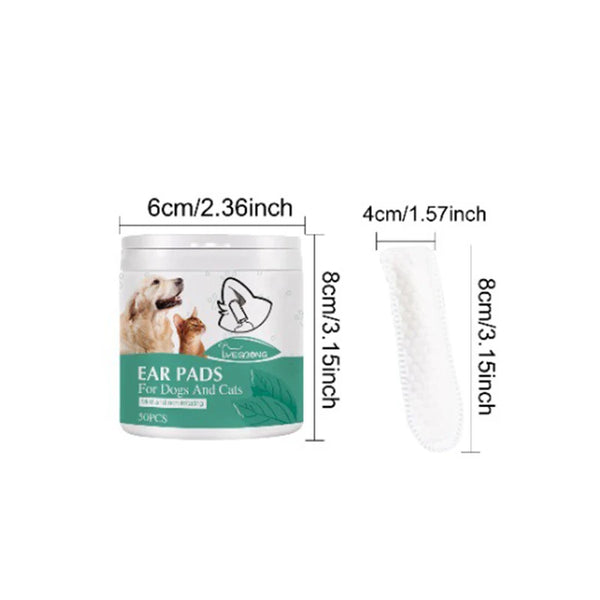 50pcs Pet Ear Cleaning Finger Cotscat And Dog Ear Mite And Earwax Care Ear Canal Cleaning Finger Cots Disposable Hygiene Gloves