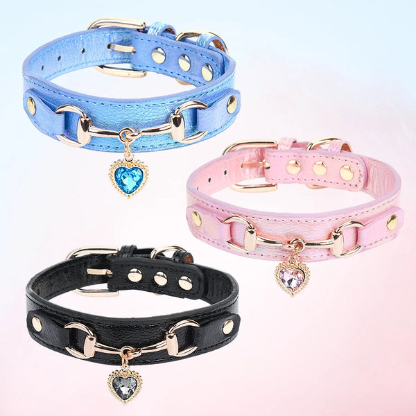 SPARKLING collar decorated with sparkling love，adjustable and durable.