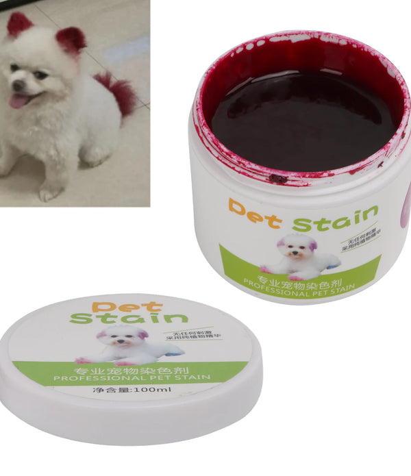 Dog Hair Dye Bright Colors Wide Mouth Design Safe Semi Permanent Dye For Pet Dogs 100ml sakura Pink