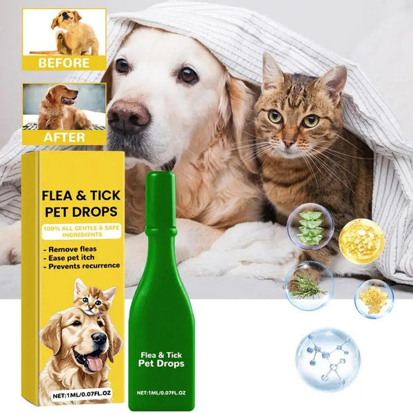 1pcs Dogs And Cats Anti Flea Drops Lice Remove Relieve External Tick Supplies Repellent Treatments Itching Drops Skin Pet