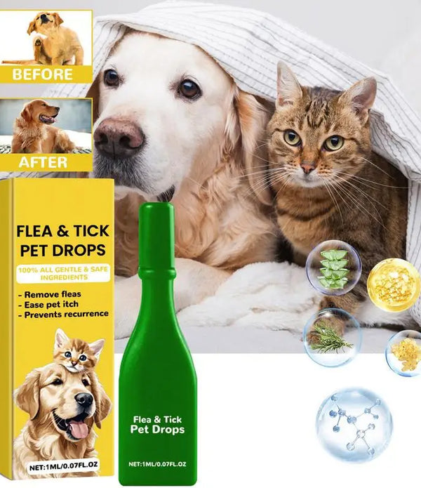 1pcs Dogs And Cats Anti Flea Drops Lice Remove Relieve External Tick Supplies Repellent Treatments Itching Drops Skin Pet