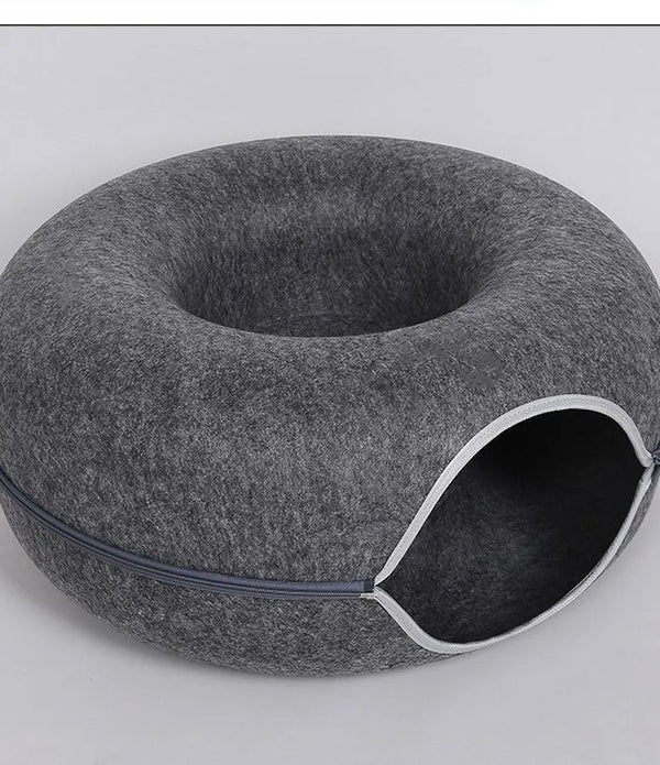 Donut Cat Bed Interactive Tunnel Pet Felt Indoor Toys Cats House Kitten Training Toy Cat Kennel Pets Supplies
