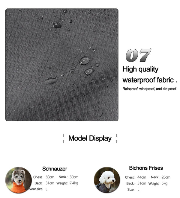 Dog Raincoat with Harness Waterproof Pet Jumpsuit for Small Medium Dogs Adjustable Reflective Puppy Rain Coat Chihuahua Rainwear