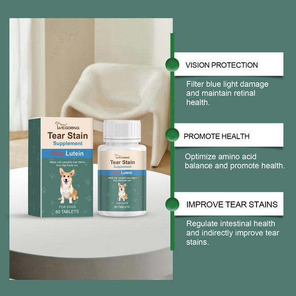Tear tablets for dogs Gentle cleaning pet dog tear marks eye dirt eye care cleaning plate