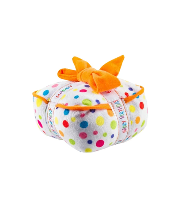 Dog Birthday Cake Toy Soft Plush Squeaky with Colourful Candles Durable Funny Stuffed Chew for Large Breeds Birthday Gift scarf
