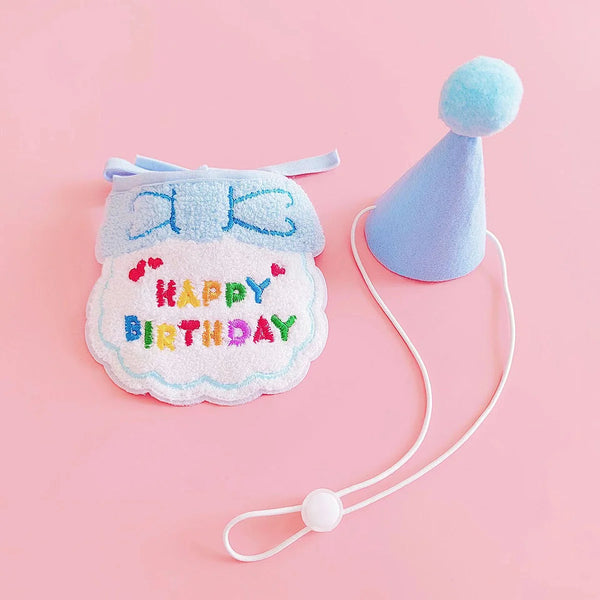 Pet's Birthday Special with this Adorable Dog, Cat Birthday Hat & Bandana Set!