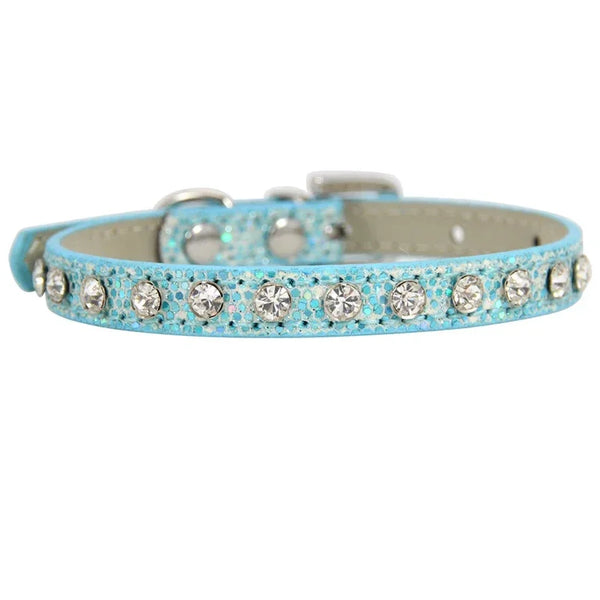 Super Shining Diamond Rhinestone Cat Collar Puppy Baby Dog Cat Collar Leather Strap Kitten Accessories Adjustable Cat Necklace
