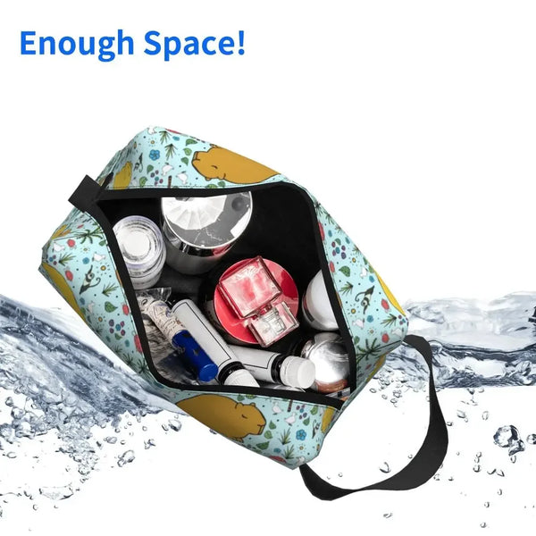 Custom Capybaras In Green Pet Travel Cosmetic Bag Women Capybara Makeup Toiletry Organizer Lady Beauty Storage Dopp Kit