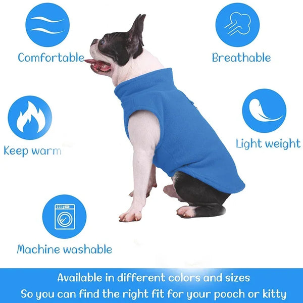 Fleece Winter Pet Clothes Puppy T-Shirt Small Dogs Yorkshire Chihuahua French Bulldog Poodle Cat Vests Warm Weather Apparel