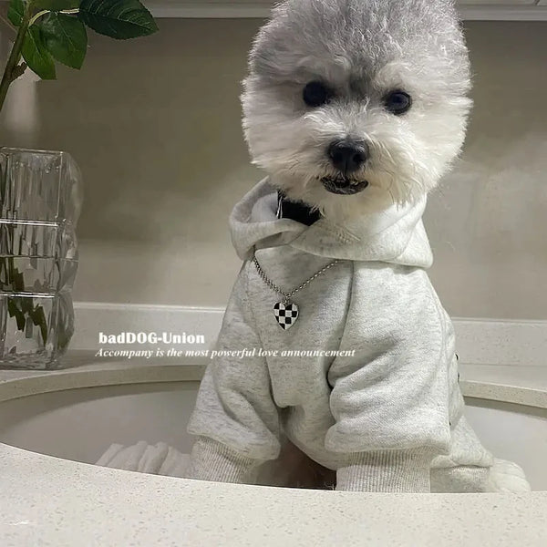 Letter Hoodie Pet Clothing Dogs Fashion Cotton Dog Clothes Costume Small French Bulldog Print Spring Autumn Gary Boy Mascotas