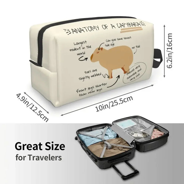 Custom Capybaras In Green Pet Travel Cosmetic Bag Women Capybara Makeup Toiletry Organizer Lady Beauty Storage Dopp Kit