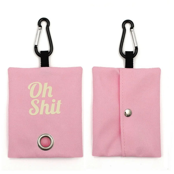 Dog waste Bag Organizer with Buckle Canvas Holder Portable Pets Supplies