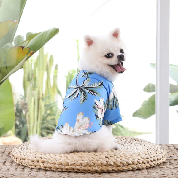 Hawaiian Floral Style pet Clothes Fashion Casual Summer Beach T-Shirts