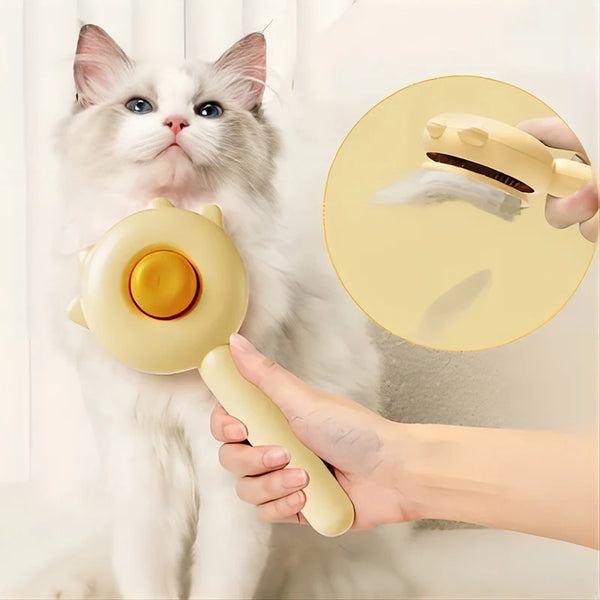 Three Colors Pet Comb One-Key Hair Removal Cleaning Brush Magic Massage Grooming The Cat Hair Brush Is Easy To Carry And Clean