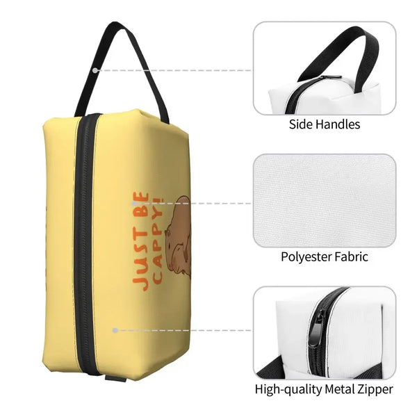 Custom Capybaras In Green Pet Travel Cosmetic Bag Women Capybara Makeup Toiletry Organizer Lady Beauty Storage Dopp Kit